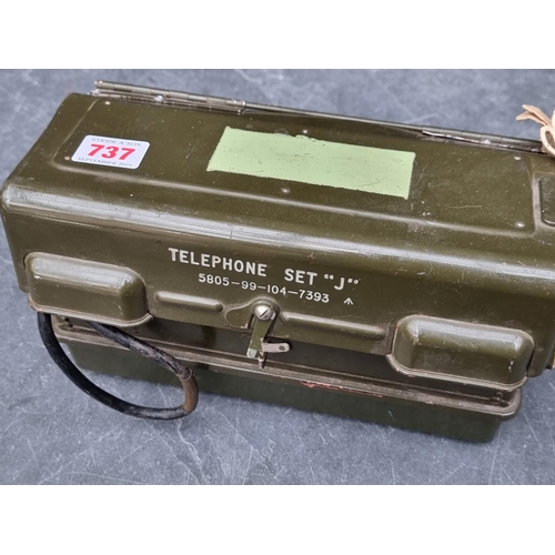 737 - A 1960s British field telephone, Type 'J', Stores Ref.YA7815.