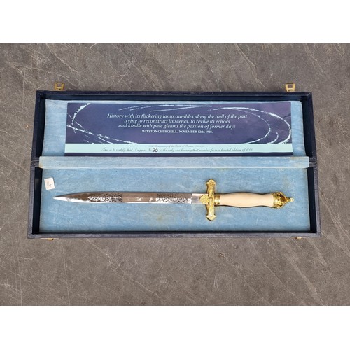 560 - A Battle of Britain 50th Anniversary Commemorative dagger, with 24.5cm blade, in fitted case.... 