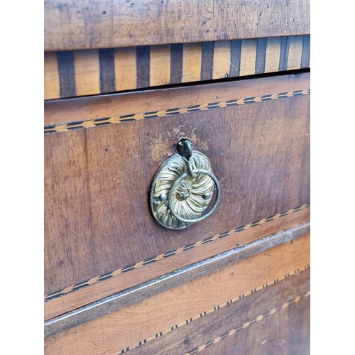 1005 - An early 19th century Dutch mahogany and inlaid secretaire a abattant, 82.5cm wide.... 