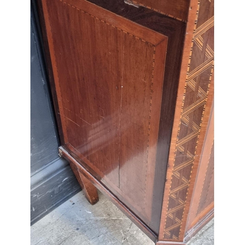 1005 - An early 19th century Dutch mahogany and inlaid secretaire a abattant, 82.5cm wide.... 