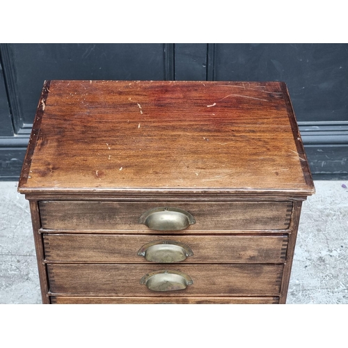 1007 - A 1930s stained beech collector's type chest, 72.5cm high x 48cm wide.