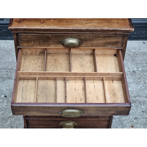 1007 - A 1930s stained beech collector's type chest, 72.5cm high x 48cm wide.