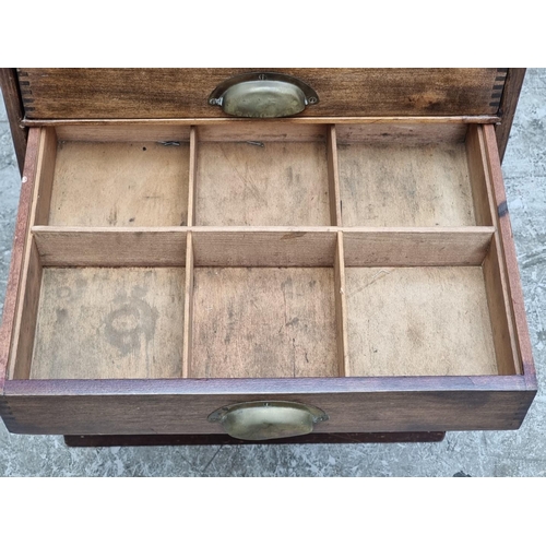 1007 - A 1930s stained beech collector's type chest, 72.5cm high x 48cm wide.