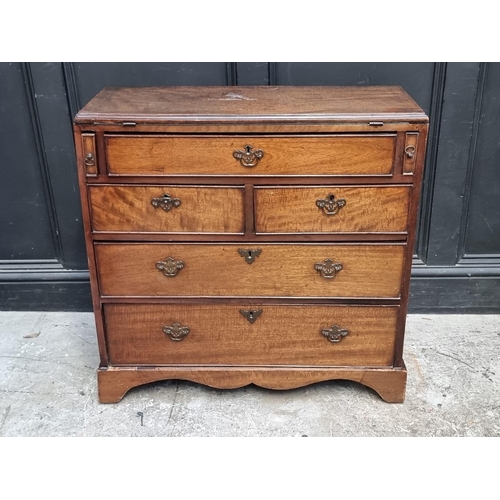 1029 - An old mahogany bachelor's chest, with fold-over top, 81cm wide.