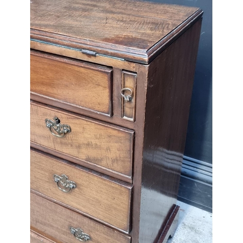 1029 - An old mahogany bachelor's chest, with fold-over top, 81cm wide.