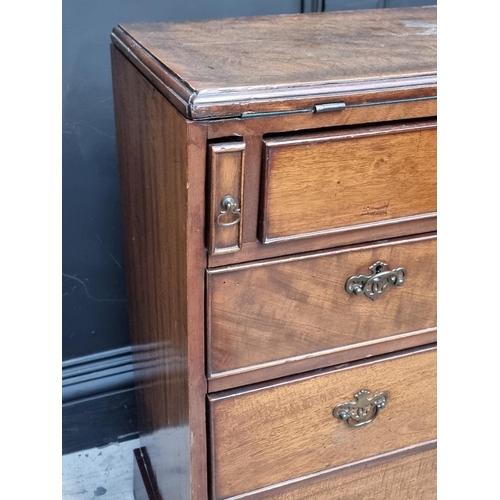 1029 - An old mahogany bachelor's chest, with fold-over top, 81cm wide.