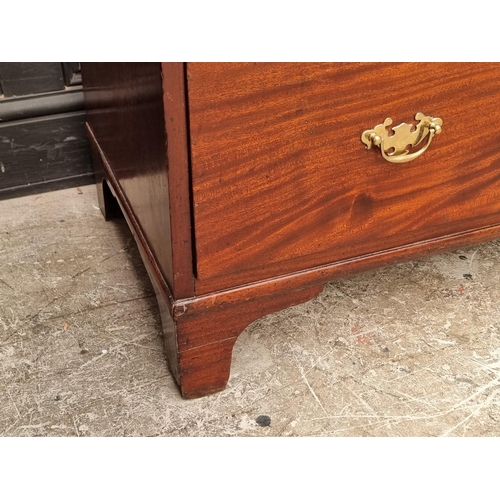 1034 - A 19th century mahogany chest of drawers, 95.5cm wide, (losses).