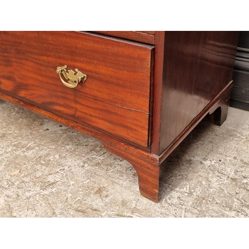 1034 - A 19th century mahogany chest of drawers, 95.5cm wide, (losses).