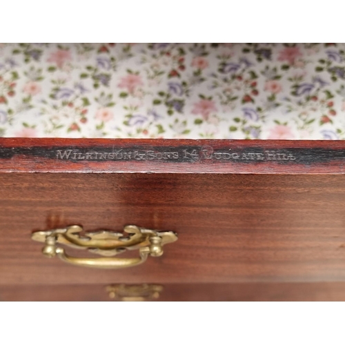 1034 - A 19th century mahogany chest of drawers, 95.5cm wide, (losses).