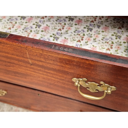 1034 - A 19th century mahogany chest of drawers, 95.5cm wide, (losses).