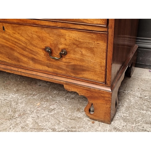 1053 - A George III mahogany chest on chest, 112.5cm wide.