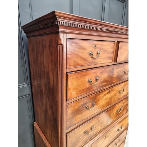 1053 - A George III mahogany chest on chest, 112.5cm wide.