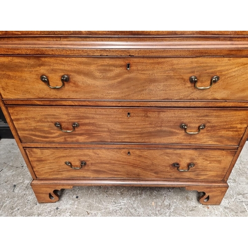 1053 - A George III mahogany chest on chest, 112.5cm wide.