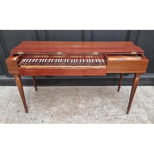 1077 - A Johannes Morley mahogany five octave clavichord, circa 1974, with ivory keys, with original purcha... 