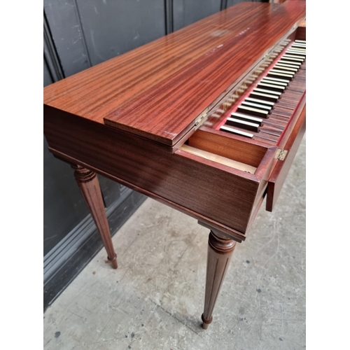 1077 - A Johannes Morley mahogany five octave clavichord, circa 1974, with ivory keys, with original purcha... 