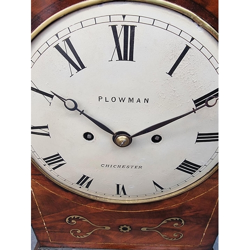 1124 - A 19th century mahogany, brass and line inlaid twin fusee bracket clock, the 8in painted convex dial... 