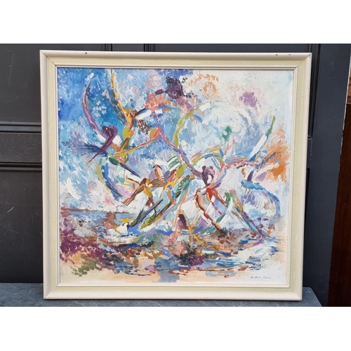 1147 - H Anita Craven, Birds in Flight, signed, oil on canvas, 65 x 69cm.