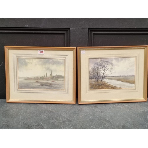 1158 - Angela Loader, 'Looking into Bosham'; 'River Ems', a pair, each signed, dated 1981 and 1982 respecti... 