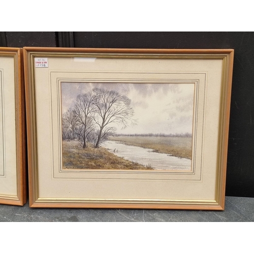 1158 - Angela Loader, 'Looking into Bosham'; 'River Ems', a pair, each signed, dated 1981 and 1982 respecti... 