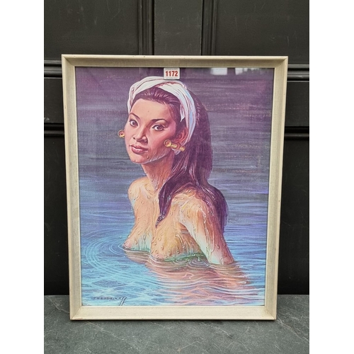 1172 - After Vladimir Trechikoff, a topless native, colour print, 50 x 39cm.