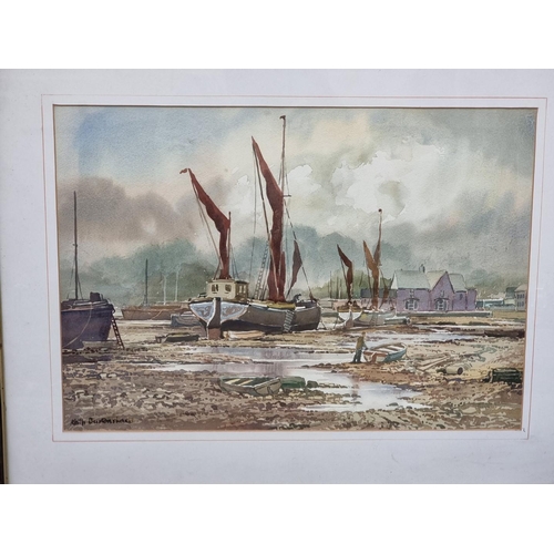 1188 - Keith Burtonshaw, Fishing boats in an Estuary, signed, watercolour, 36 x 51cm; together with Jo... 