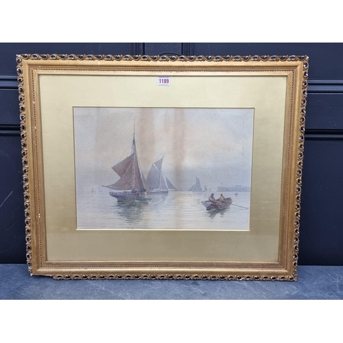 1189 - Arthur Wilde Parsons, sailing boats, signed and dated '92, watercolour, 32 x 46cm, (light stain... 