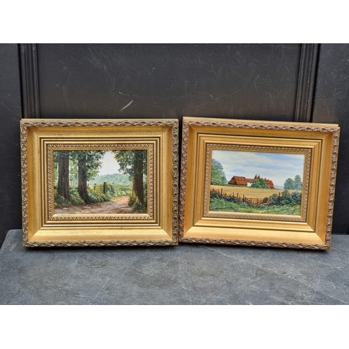 1191 - Doreen Medhurst, 'Sevenoaks Weald'; 'Oast Houses', a pair, each signed, oil on board, 11.5 x 17cm. (... 