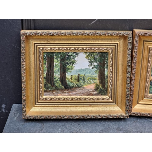 1191 - Doreen Medhurst, 'Sevenoaks Weald'; 'Oast Houses', a pair, each signed, oil on board, 11.5 x 17cm. (... 