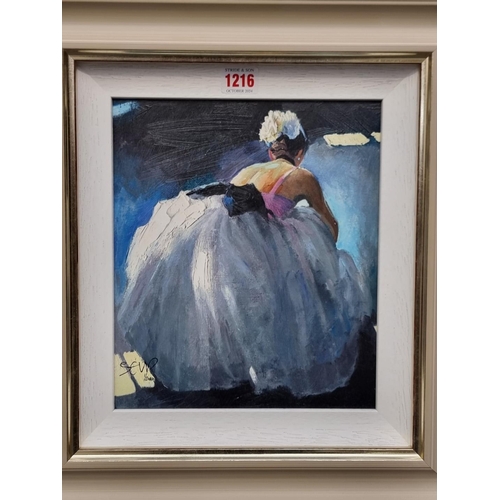 1216 - Sherree Valentine Daines, 'Tranquil Beauty', number 1/20 artist's proof, embellished canvas on board... 