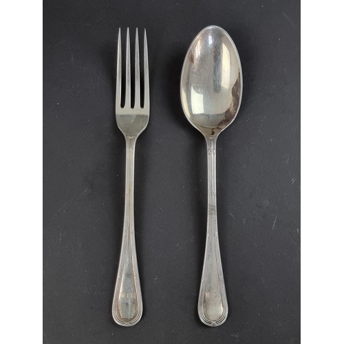 101 - A silver fork and matching spoon, by Elkington & Co Ltd, Birmingham 1925/6, 75g.... 