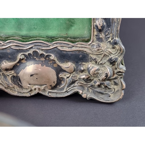 119 - Four silver mounted photograph frames; to include a guilloche enamel inlaid example. (4)... 