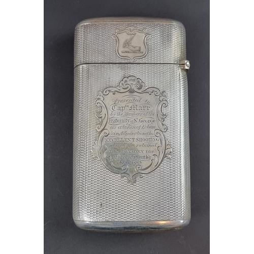 131 - A Victorian silver cigar case, by Henry Holland, London 1848, 12.5cm high, 219g.