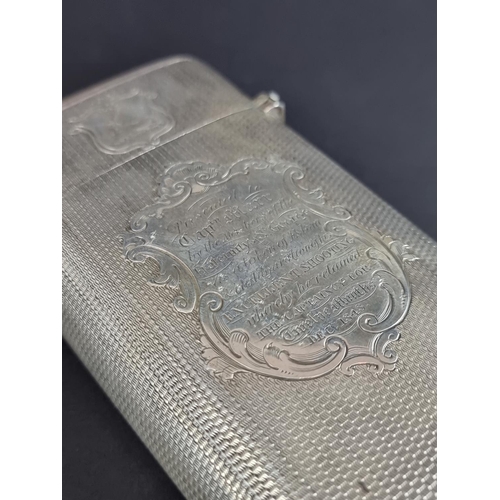 131 - A Victorian silver cigar case, by Henry Holland, London 1848, 12.5cm high, 219g.