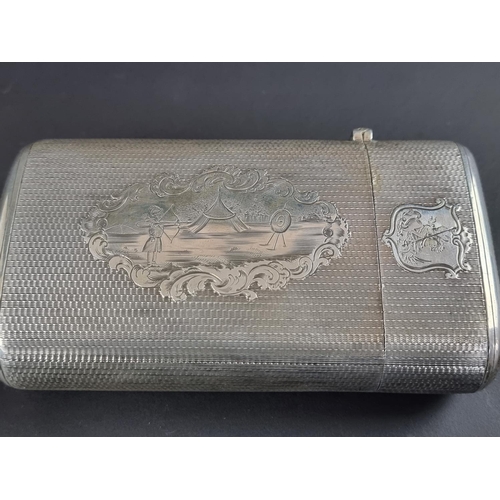 131 - A Victorian silver cigar case, by Henry Holland, London 1848, 12.5cm high, 219g.