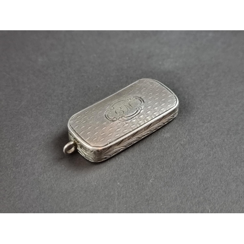 148 - A Victorian silver pill box, by J.S, Birmingham 1853, 3.5cm wide, 6g.