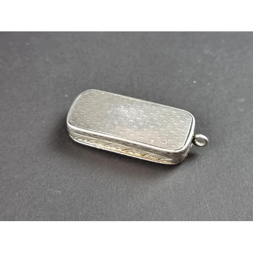 148 - A Victorian silver pill box, by J.S, Birmingham 1853, 3.5cm wide, 6g.