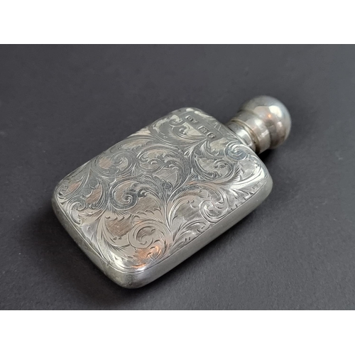 153 - An Edwardian silver scent flask, by G Watts & Co, Chester 1906, 6cm high; together with a cased ... 