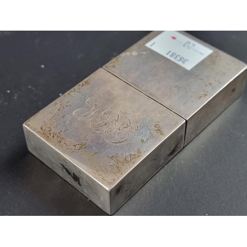 19 - WITHDRAWN: A Victorian silver novelty domino card case, by Lawrence Emanuel, Birmingham 1897, 8.5cm ... 