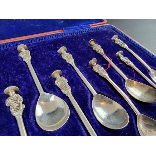 193 - A cased part set of twelve silver apostle spoons, by Thomas Bradbury & Sons Ltd, Sheffield 1929,... 