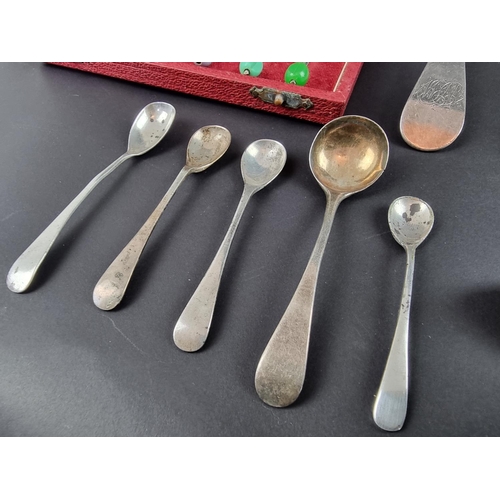 213 - A cased set of six silver bean handled coffee spoons, by Deakin & Francis Ltd, Birmingham 1961; ... 