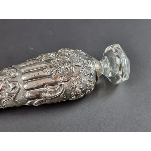 219 - A Victorian silver scent flask, by Edward Brown, London 1891, height excluding stopper 17cm.... 