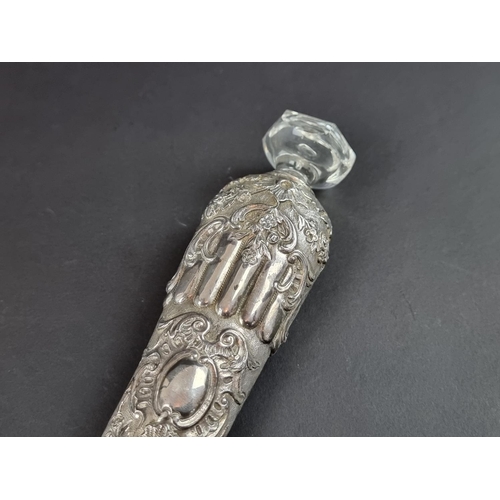 219 - A Victorian silver scent flask, by Edward Brown, London 1891, height excluding stopper 17cm.... 