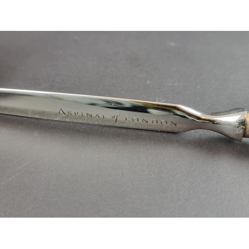 223 - A cased silver handled paper knife, by B & Co, Sheffield 2014.