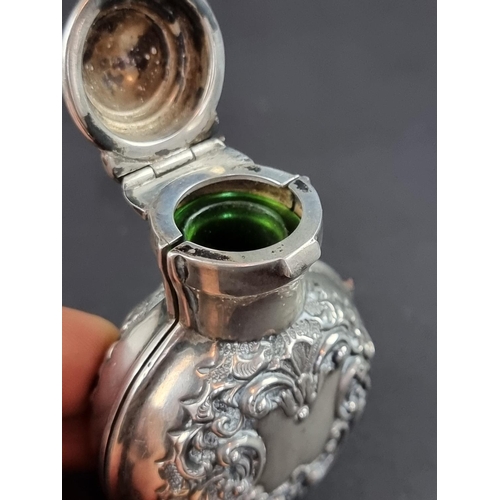 225 - A silver scent bottle, partially marked, 7.5cm high, 37g.