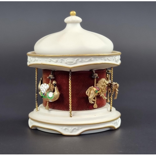 244 - An Igor Carl Fabergé for Franklin Mint 'The Jewelled Carousel', circa 1979, the white and gilt ceram... 