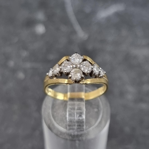 262 - A 18ct gold diamond ring, set eight diamonds, by G J, London 1984, size L, gross weight 3.1g.... 