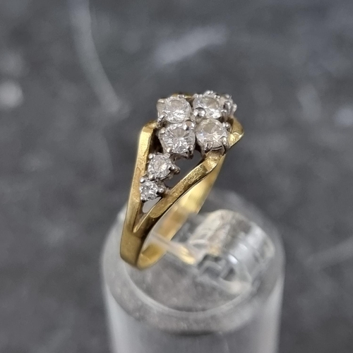 262 - A 18ct gold diamond ring, set eight diamonds, by G J, London 1984, size L, gross weight 3.1g.... 