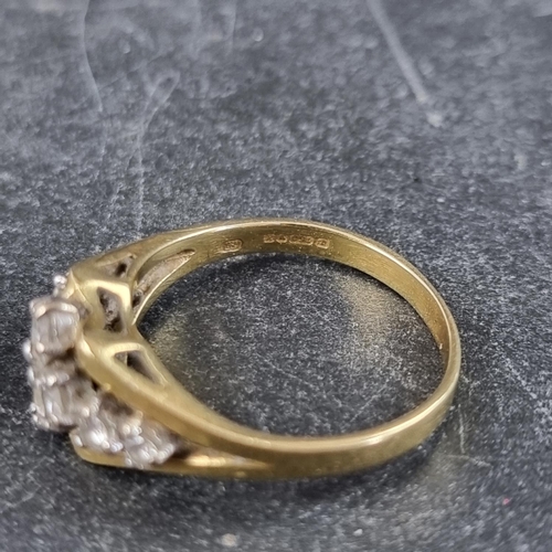 262 - A 18ct gold diamond ring, set eight diamonds, by G J, London 1984, size L, gross weight 3.1g.... 