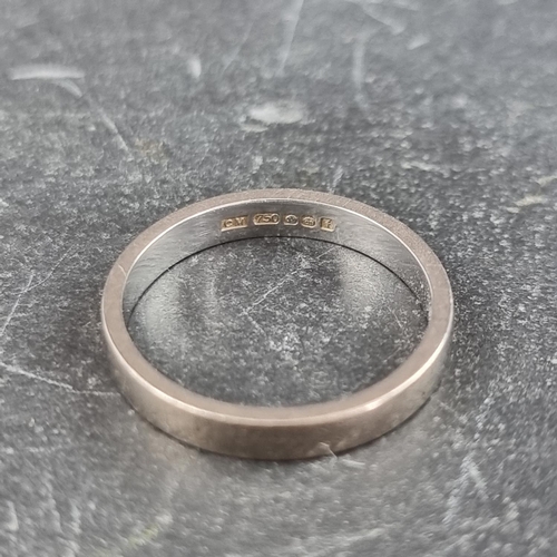 278 - A platinum wedding band, size I, 2.4g.