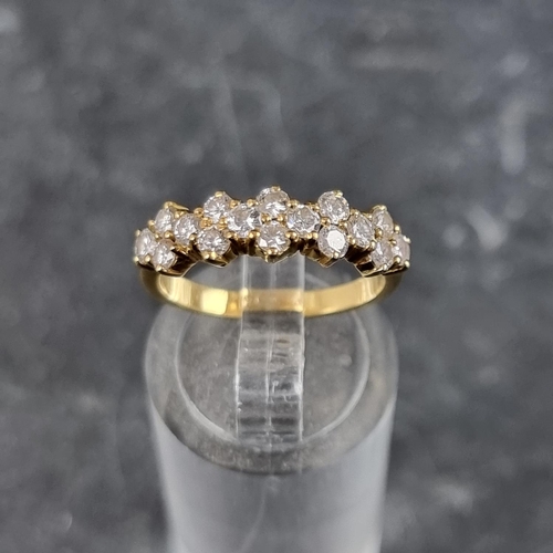 282 - A diamond half eternity ring, set sixteen brilliant cut diamonds with an estimated total carat weigh... 